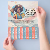 Huis schoonmaak Dienst Flyer Afscheur stroken (Hand)