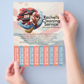 Huis schoonmaak Dienst Flyer Afscheur stroken (Hand)