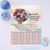Huis schoonmaak Dienst Flyer Afscheur stroken (Enkel)