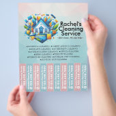 Huis schoonmaak Dienst Flyer Afscheur stroken (Hand)