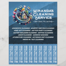 Huis schoonmaak Dienst Flyer Afscheur stroken