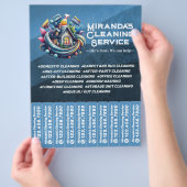 Huis schoonmaak Dienst Flyer Afscheur stroken (Hand)