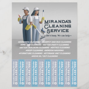 Huis schoonmaak Dienst Flyer Afscheur stroken