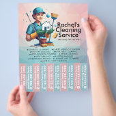 Huis schoonmaak Dienst Flyer Afscheur stroken (Hand)