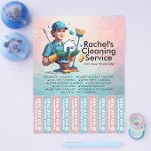 Huis schoonmaak Dienst Flyer Afscheur stroken (Enkel)