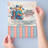 Huis schoonmaak Dienst Flyer Afscheur stroken (Hand)