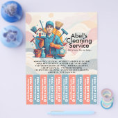 Huis schoonmaak Dienst Flyer Afscheur stroken (Enkel)