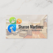 Huis Schoonmaak Diensten Iconen | Thuis Woonkamer  Visitekaartje (Voorkant)