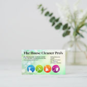Huis Schoonmaak Diensten Iconen Visitekaartje (Staand voorkant)