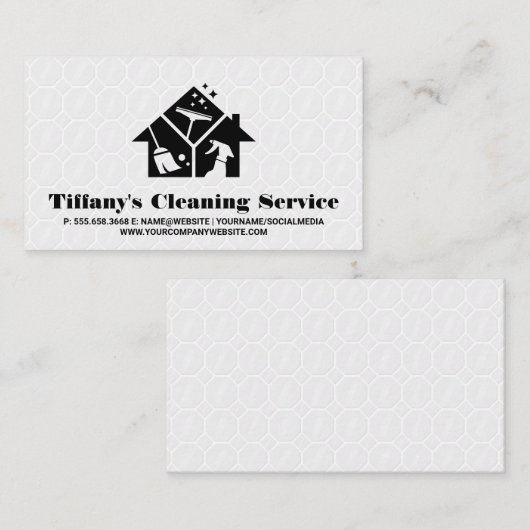 Huis Schoonmaak Diensten Icoon | Tegels op de vloe Visitekaartje (Voorkant / Achterkant)