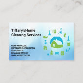 Huis Schoonmaak Diensten Logo Visitekaartje (Voorkant)