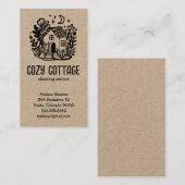 Huis Schoonmaak Diensten Schattige Huis Hand getro Visitekaartje (Voorkant / Achterkant)