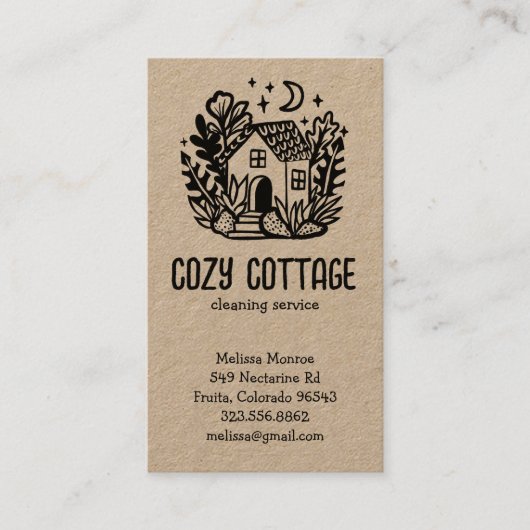 Huis Schoonmaak Diensten Schattige Huis Hand getro Visitekaartje (Voorkant)