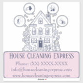 Huis Schoonmaak Express Sticker | Aangepast bedrij (Vel)