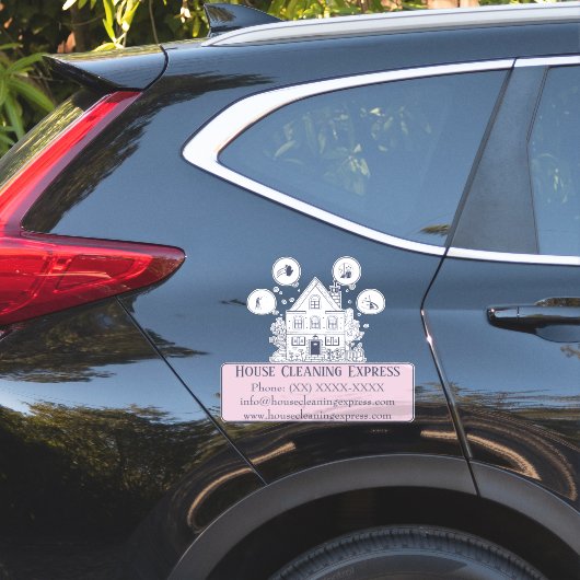 Huis Schoonmaak Express Sticker | Aangepast bedrij (Auto Zijkant)
