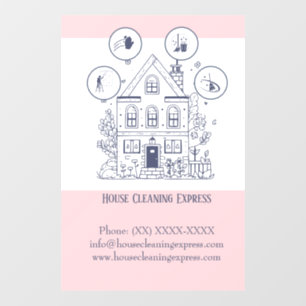 Huis Schoonmaak Express Venster Cling Raamsticker