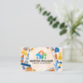 Huis Schoonmaak Logo | Schoonmaakapparatuur Visitekaartje (Staand voorkant)