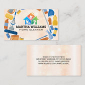 Huis Schoonmaak Logo | Schoonmaakapparatuur Visitekaartje (Voorkant / Achterkant)