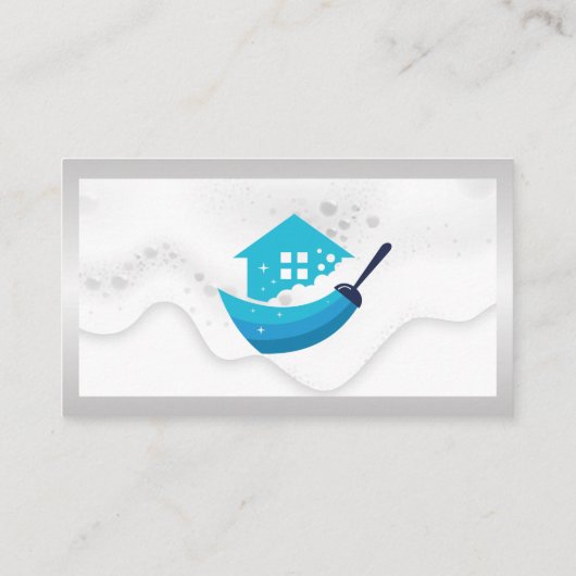 Huis Schoonmaak Logo | Zeepbellen Visitekaartje (Achterkant)
