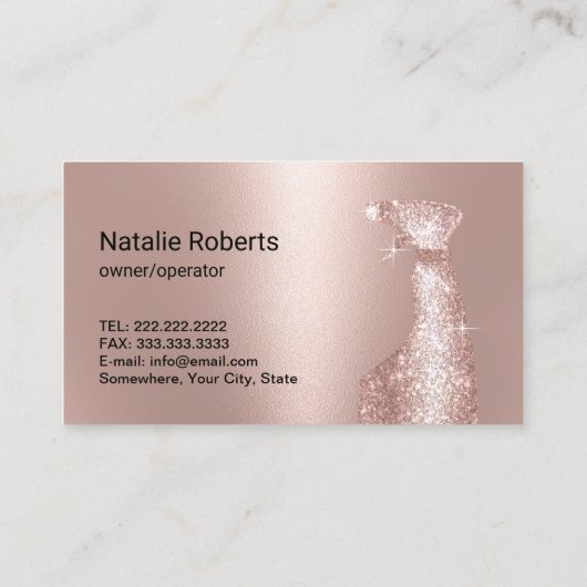 Huis Schoonmaak Magische Maid Service Roos Gold Visitekaartje (Achterkant)