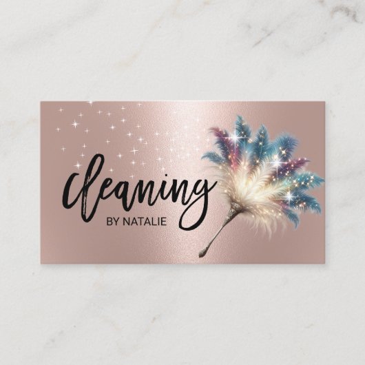 Huis Schoonmaak Magische Maid Service Roos Gold Visitekaartje (Voorkant)