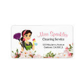 Huis Schoonmaak Maid Service Bloemen Business Etiket (Voorkant)