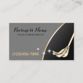 Huis Schoonmaak Maid Service Gouden Glitter Mop Visitekaartje (Voorkant)