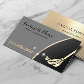 Huis Schoonmaak Maid Service Gouden Glitter Mop Visitekaartje
