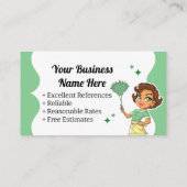 Huis Schoonmaak Maid Service Janitor Huishouding Visitekaartje (Achterkant)