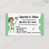 Huis Schoonmaak Maid Service Janitor Huishouding Visitekaartje (Voorkant)