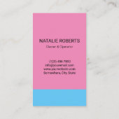 Huis Schoonmaak Retro Blauw & Roze Maid Service Visitekaartje (Achterkant)