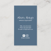 Huis Schoonmaak Retro Stofzuiger Dusty Blue Visitekaartje (Achterkant)