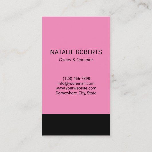 Huis Schoonmaak Retro Zwart & Roze Maid Service Visitekaartje (Achterkant)