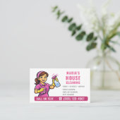 Huis Schoonmaak Roze Visitekaartje (Staand voorkant)