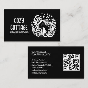 Huis Schoonmaak Schattigee Cottage Art Custom QR C Visitekaartje