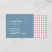 Huis Schoonmaak Service Cartoon Maid Blue & Pink Visitekaartje (Achterkant)