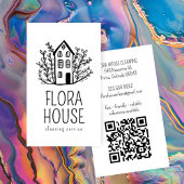 Huis Schoonmaak Service Home Hand getrokken Logo Q Visitekaartje