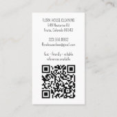 Huis Schoonmaak Service Home Hand getrokken Logo Q Visitekaartje (Achterkant)