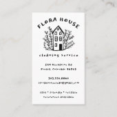 Huis Schoonmaak Service Home Hand getrokken Logo Visitekaartje (Voorkant)