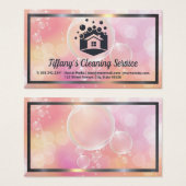 Huis Schoonmaak Service Logo | Zeepbellen Visitekaartje (Voorkant /achterkant)