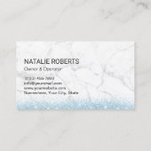 Huis schoonmaak Service Modern Blauw Glitter Marme Visitekaartje (Achterkant)