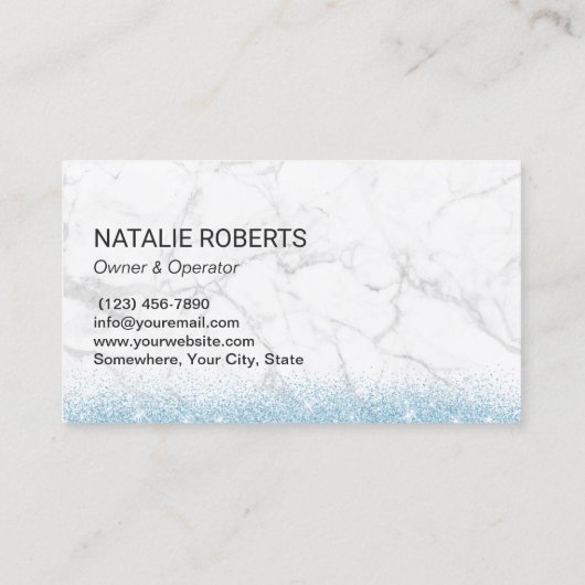 Huis schoonmaak Service Modern Blauw Glitter Marme Visitekaartje (Achterkant)