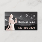 Huis schoonmaak Service Modern Zwart Maid Visitekaartje (Voorkant)