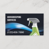 Huis schoonmaak Service Moderne blauwe golven Visitekaartje (Voorkant)