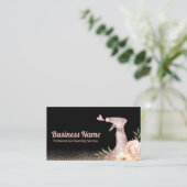 Huis schoonmaak Service Moderne Bloemenspray Clean Visitekaartje (Staand voorkant)