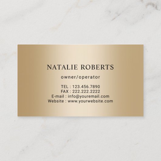 Huis Schoonmaak Service Moderne Gouden Handschoene Visitekaartje (Achterkant)