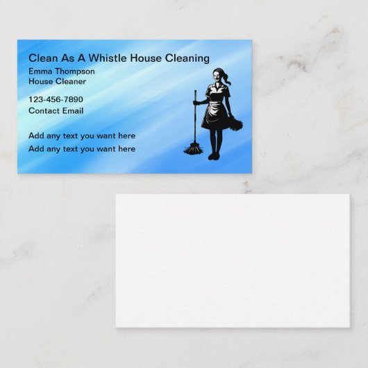 Huis schoonmaak service Moderne Visitekaartjes (Voorkant / Achterkant)
