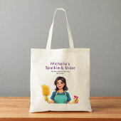 Huis schoonmaak service moderne vrouw roze tote bag