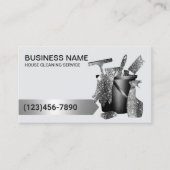 Huis schoonmaak service moderne zwarte glitter visitekaartje (Voorkant)