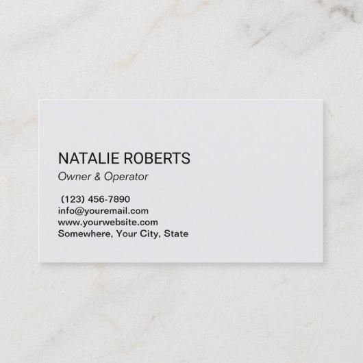 Huis Schoonmaak Service Zilver Maid Dusty Blue Visitekaartje (Achterkant)